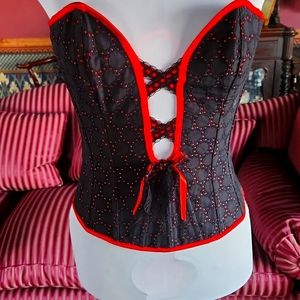 Black and Red Corset Top